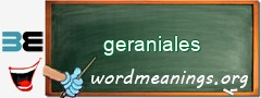 WordMeaning blackboard for geraniales